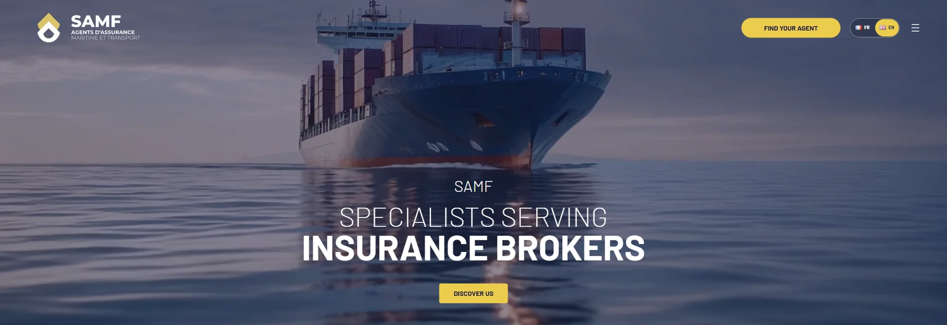 Home page of the new SAMF website featuring its new logo.