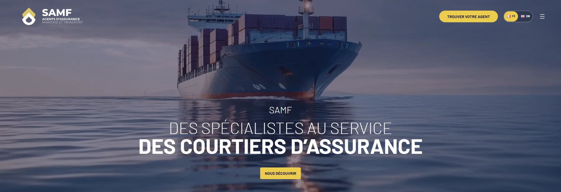 Page d’accueil du nouveau site du SAMF avec son nouveau logo.